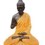 Black and Yellow Buddha Resin Statue Murti (20*18*36 Inc)