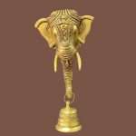 Brass Elephant Head Wall Hanging with Bell for Home décor