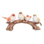 Polyresin 4 Birds Sitting On Tree Branch Figurine/Showpiece for Home Office Decor