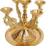 Five Wick Lamps Brass Diya