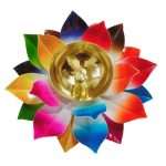 Decor Colorful Lotus Shape Brass Diya