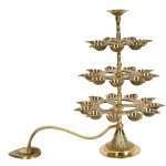 Multi Wick Aarti Lamp - Brass Statue Yellow