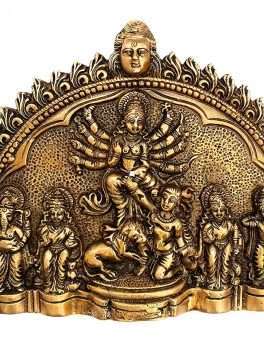 Brass Maa Durga Mahisasur Wall Hanging murti