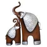 Thai Style Elephant Figurines Mother & Child Elephant Set Of 2