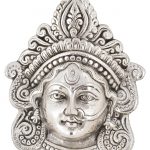 Aluminium Santoshi Maa Face Idol (Silver, 16 Cm X 11 Cm X 2 Cm)