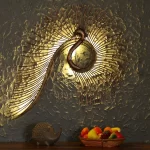 Iron Peocock Wall Art With LED