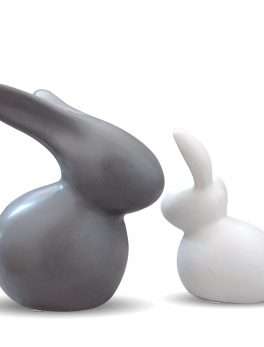 Ceramic Rabbit Figurines (Set of 2)