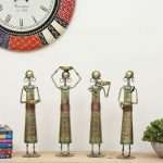 Metal Wrought Iron Tribal Lady Worker showpieces Ladies Doll Idols