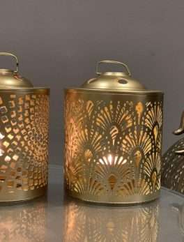 Born Antique Metal Lantern and Hanging Tealight Holder for Home Decor