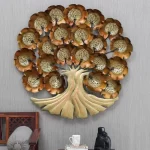 Iron Decorative Tree Wall Art In Gold Coting