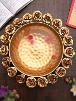 Handicrafts Metal Round Flower Border Designer URLI (Set of 1)