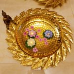 Leaf Shape Metal Urli For Home Decor