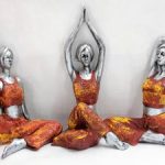 Yoga Posture Lady Statue For Home Decor Set Of 3