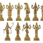 Brass Dasavatharam Idols Set/Ten Avatars of Vishnu for Pooja