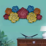 Metal Decorative Flower Wall Art In Multicolour