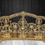 Metal Laxmi Ganesh Saraswati Idol Showpiece