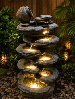 Natural Matka with Pahar Water Fountain for Indoor and Outdoor