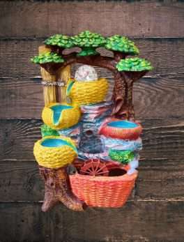 Basket Design Water Fountains with Led Lights for Indoor /Outdoor/ Living Room