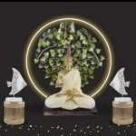 Poly-fiber Buddha statues for home  18*13*24 Inc