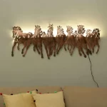 Iron 7 Running Horse Wall Art With LED