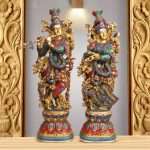Brass Radha Krishna Idol for Home Mandir Decor