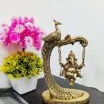brass peacock Jhula Ganesh idols