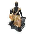 Multicolor Big Polyresin Buddha Statue Sitting On Stone/Pahar