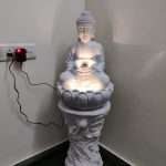 White Buddha Fountain With Pillar