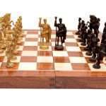 Brass Chess Set with Wooden Board for kids and adults