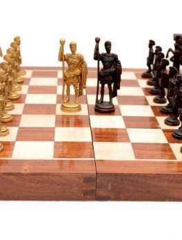 Brass Chess Set with Wooden Board for kids and adults
