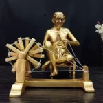 Brass Gandhi Ji with Charkha
