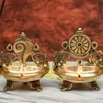 Pure Brass Shanku Chakra Spl Design Table Diya
