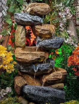 Rock Stone- Grey, Brown Water Fountain for Home