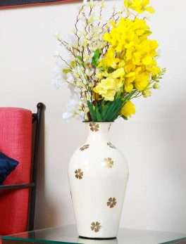 Decor Metal Flower Vase (12 X 6.5 X 6.5 Inch)