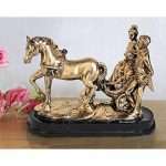 Decorative Cute Horse Cart Couple Showpiece Statue Figurines for Gift