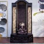 Black Big Ganesh Slate Fountain for Living Room Home Decor Garden Decoration and Drawing Room