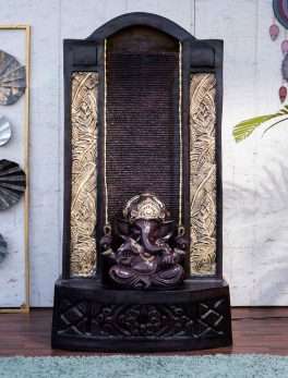 Black Big Ganesh Slate Fountain for Living Room Home Decor Garden Decoration and Drawing Room