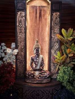 Slate Buddha 4ft Water Fountain for Home, Office, Garden Brown Color