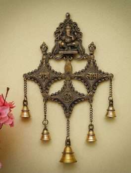 Brass wall hanging Ganesha with bell