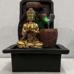 Table Top Indoor Outdoor Buddha Water Fall Fountain With Led Lights