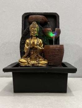 Table Top Indoor Outdoor Buddha Water Fall Fountain With Led Lights
