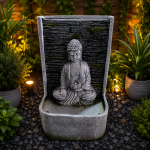 Buddha Slate Water Fountain With Light 2 Feet
