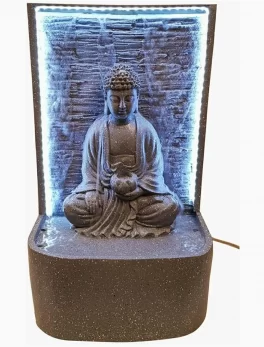 Buddha Slate Water Fountain With Light 2 Feet