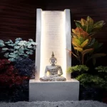 Meditation White Buddha Statue Decorative Water Fountain For Indoor & Outdoor