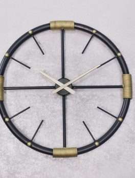 Black & Gold Designer Metal Wall Clock