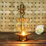 Brass Lord Ganesha Deepak Oil Wick Diya Stand
