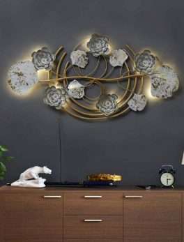 Metal White Five Flower Metal Wall Art