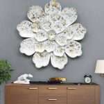 Iron White Big White Flower Metal Wall Hanging