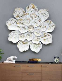 Iron White Big White Flower Metal Wall Hanging