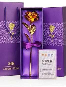 24K Gold Rose Flower with Gift Box for Valentine's Day
